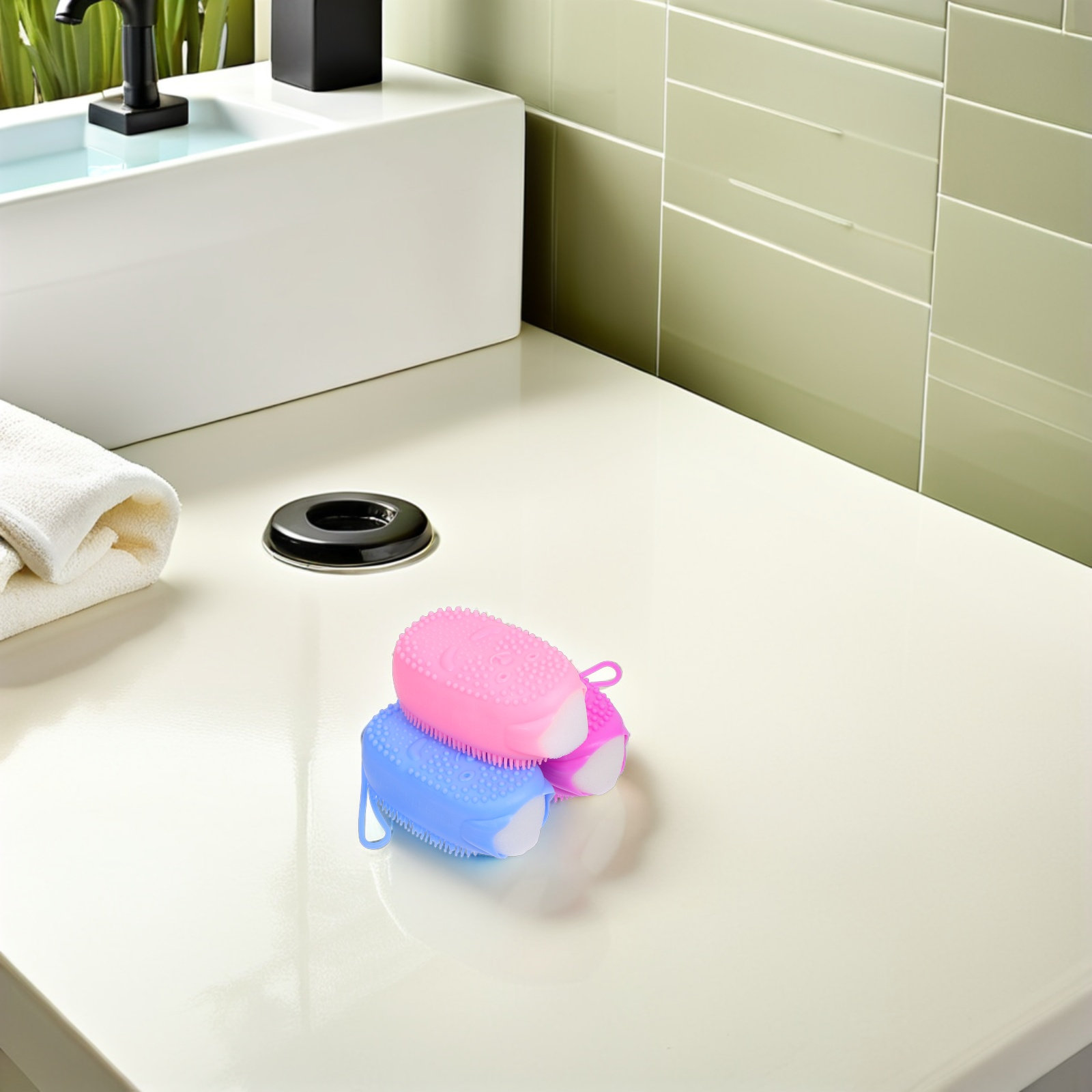 Body Brush - 3 قطع من فرشاة الاستحمام المصنوعة