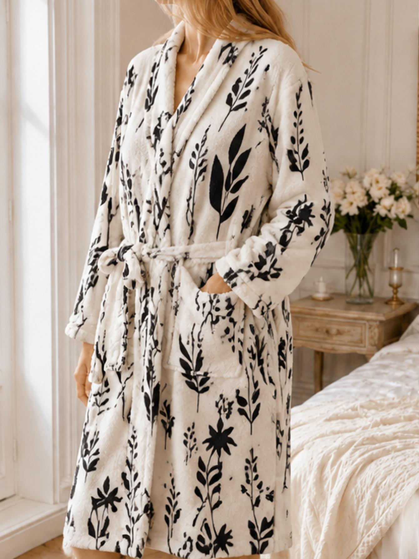 روب نسائي طويل الأكمام من قماش - مراجعة Bathrobe وسعره